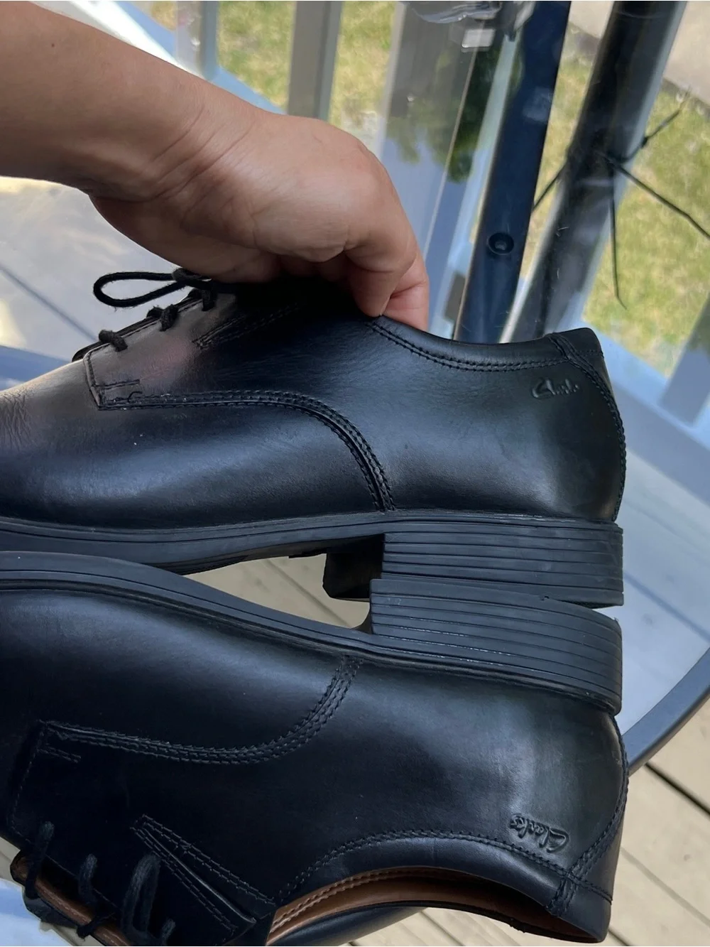 Clarks Tilden Cap Toe Oxford Classic Dress Shoes Black Leather Men's Size 13M